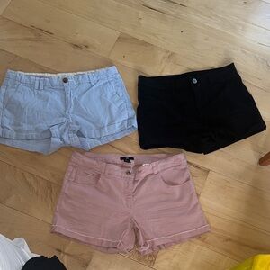 H&M Women's Shorts Trio - Black, Pink, Light Blue